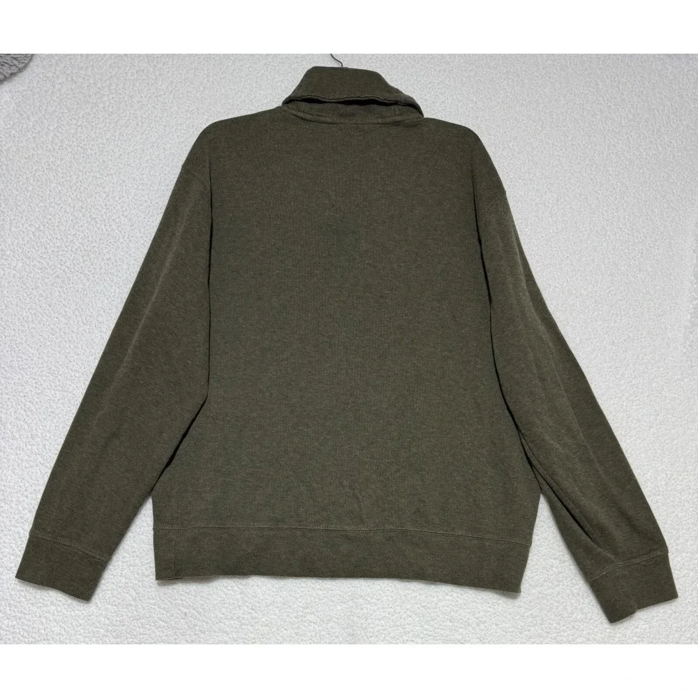 Polo Ralph Lauren Estate Rib Shawl Cowl Neck Green Sweater Mens XL Purple Pony